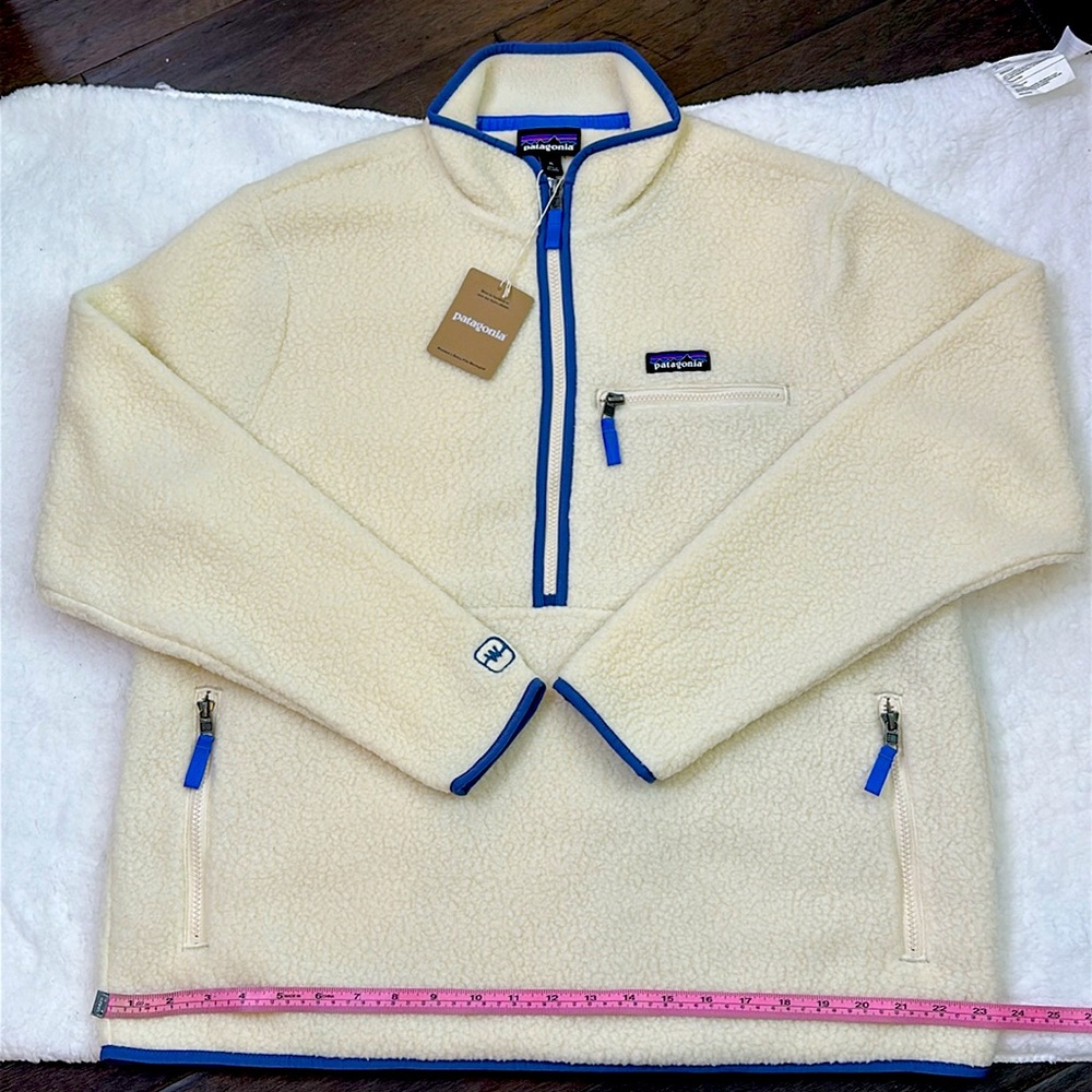 NWT.PATAGONIA.SIZE XL..Cream Fleece with Blue Accents - Picture 3 of 14